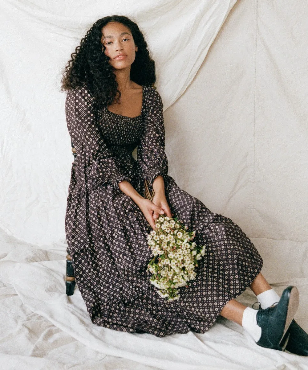 The Emerson Dress | Noir Petunia Dot